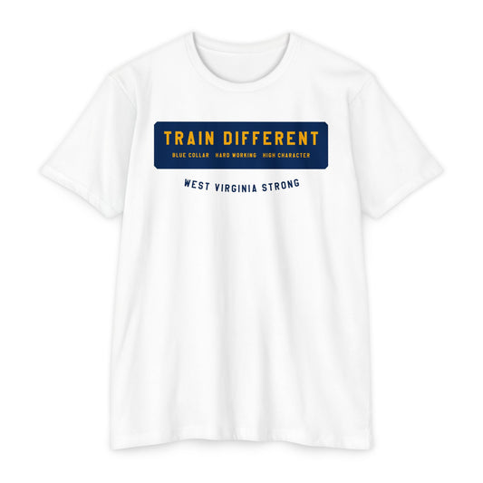 TRAIN DIFFERENT_WEST VIRGINIA STRONG-Unisex CVC Jersey T-shirt
