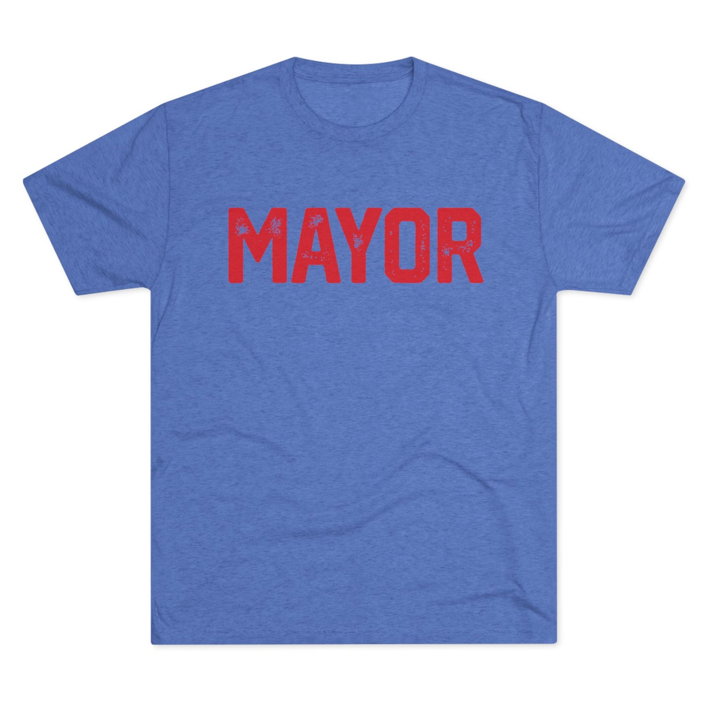 Mayor Vintage Lettering Tee — Bold Red Graphic Shirt