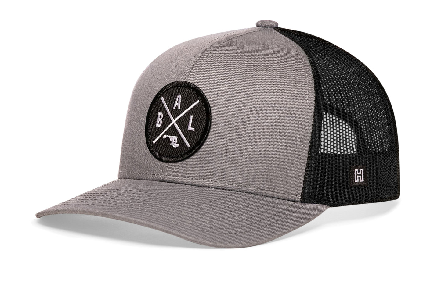Baltimore Trucker Hat  |  Gray-Black BAL X Snapback