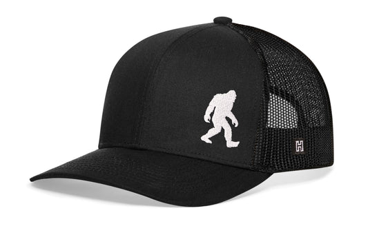 Bigfoot Trucker Hat | Black Sasquatch Snapback