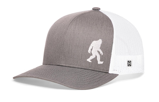 Bigfoot Trucker Hat | Gray-White Sasquatch Snapback