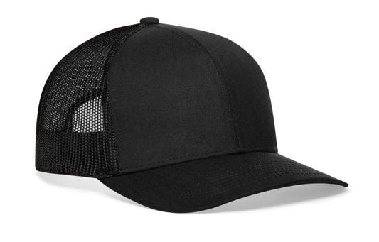 Blank Trucker Hat  |  Black Snapback