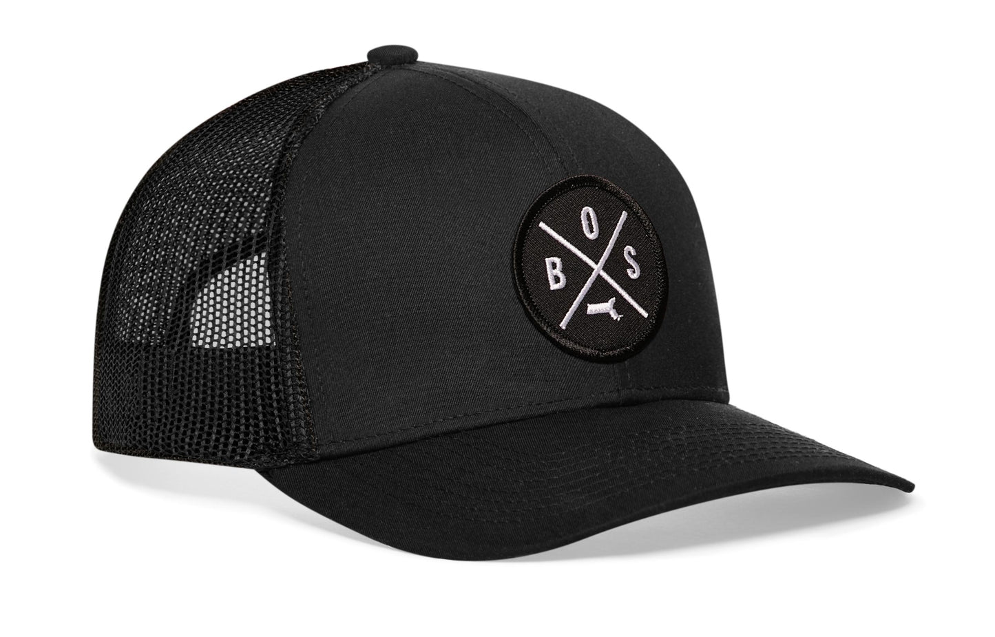 Boston Trucker Hat  |  Black BOS X Snapback