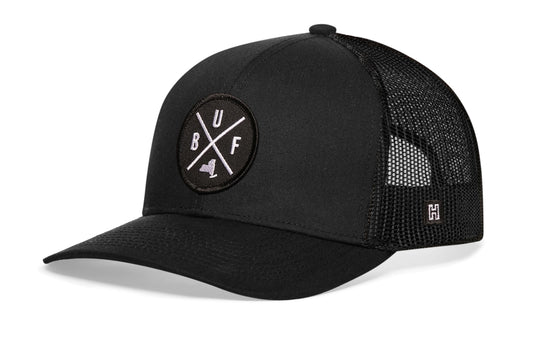 Buffalo Trucker Hat | Black BUF X Snapback