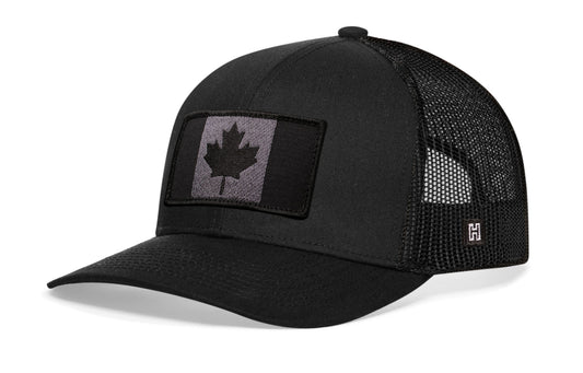 Canada Flag Trucker Hat | Black Canadian Tactical Snapback
