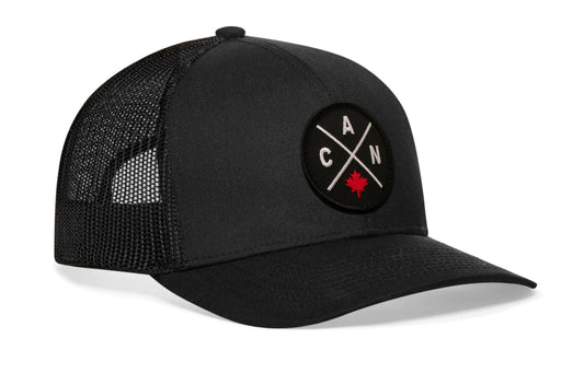 Canada Trucker Hat  |  Black CAN X Snapback