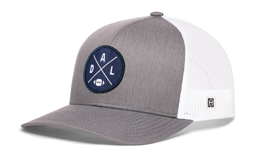 Dallas Trucker Hat | Gray-White DAL X Football Snapback