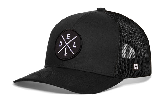 Delaware Trucker Hat | Black DEL X Snapback