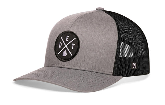 Detroit Trucker Hat | Gray-Black DET X Snapback