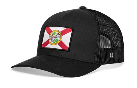 Florida Flag Trucker Hat | Gray-Black FL Snapback