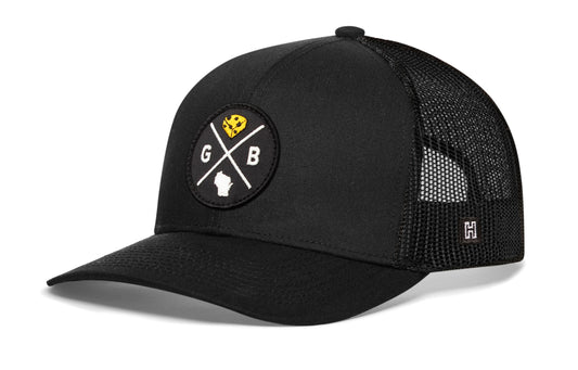 Green Bay Trucker Hat | Black GB X Snapback
