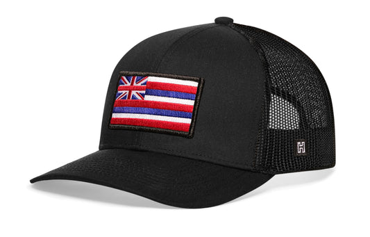 Hawaii Flag Trucker Hat | Black HI Snapback
