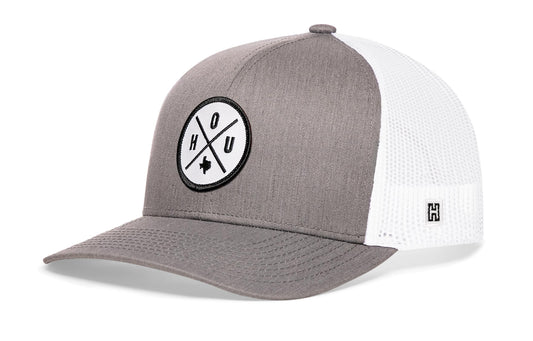 Houston Trucker Hat | Gray-White HOU X Snapback