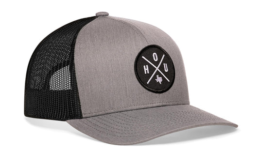 Houston Trucker Hat  |  Gray-Black HOU X Snapback