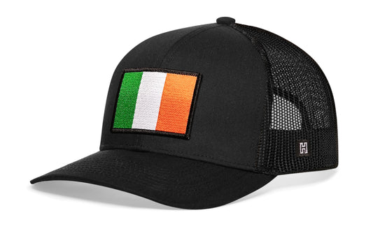 Ireland Flag Trucker Hat | Black Irish Snapback