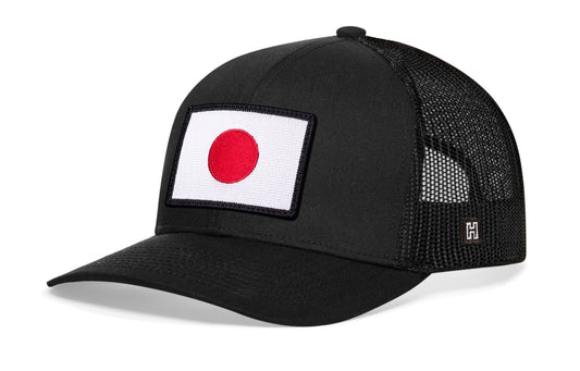 Japanese Flag Trucker Hat | Black Japan Snapback