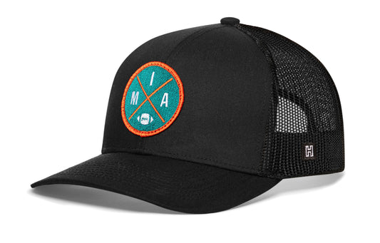 Miami Trucker Hat | Black MIA X Football Snapback