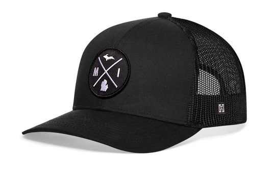 Michigan Trucker Hat | Black MI X Snapback