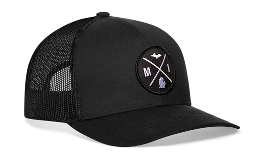 Michigan Trucker Hat | Black MI X Snapback