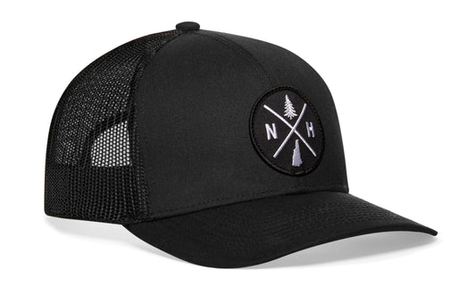 New Hampshire Trucker Hat | Black NH X Snapback