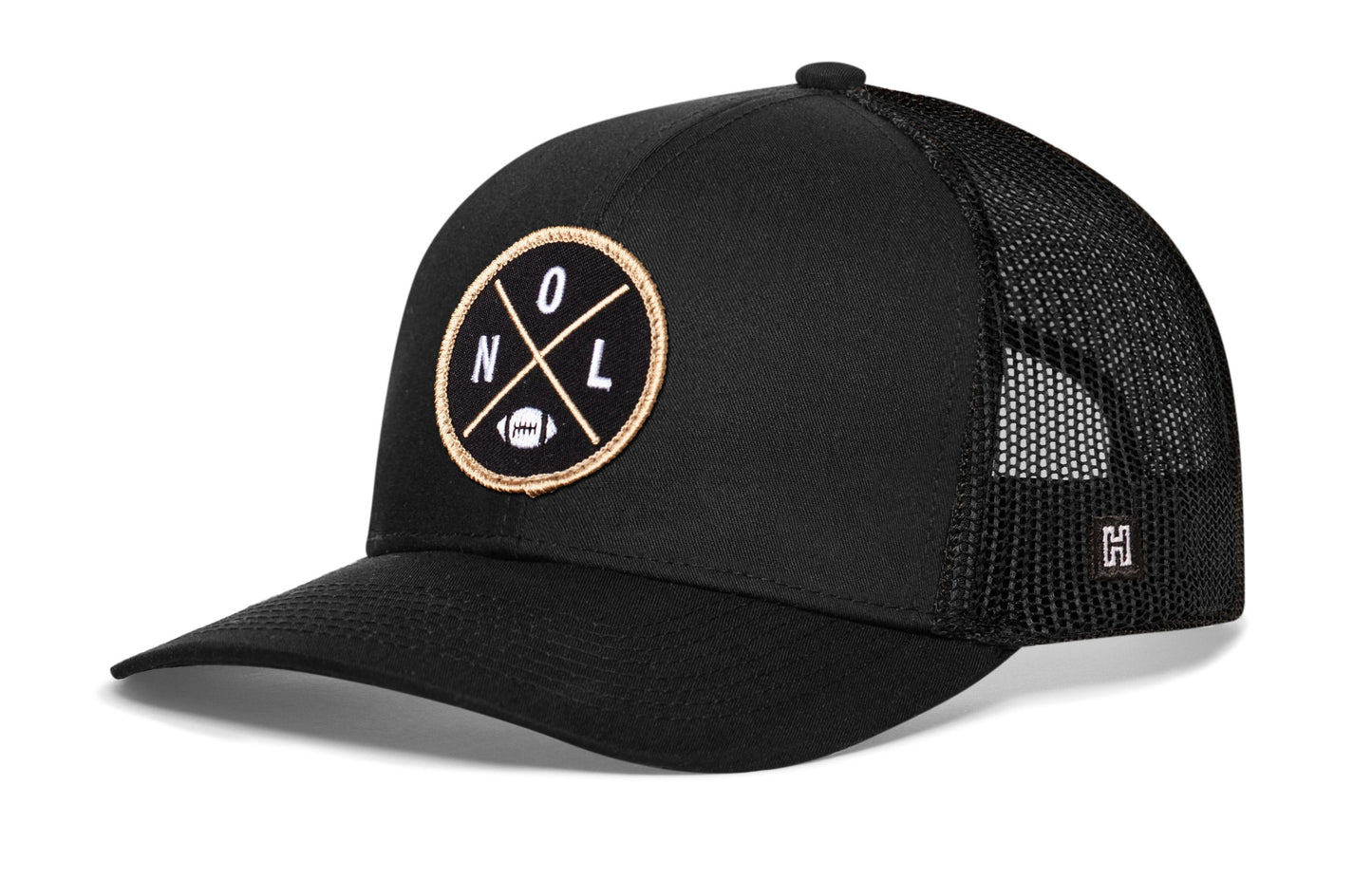 New Orleans Trucker Hat  |  Black NOL X Football Snapback
