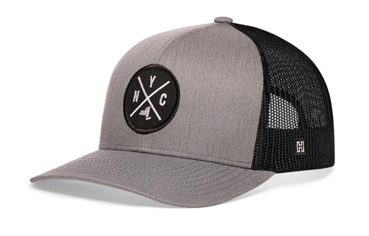 New York City Trucker Hat  |  Gray-Black NYC X Snapback