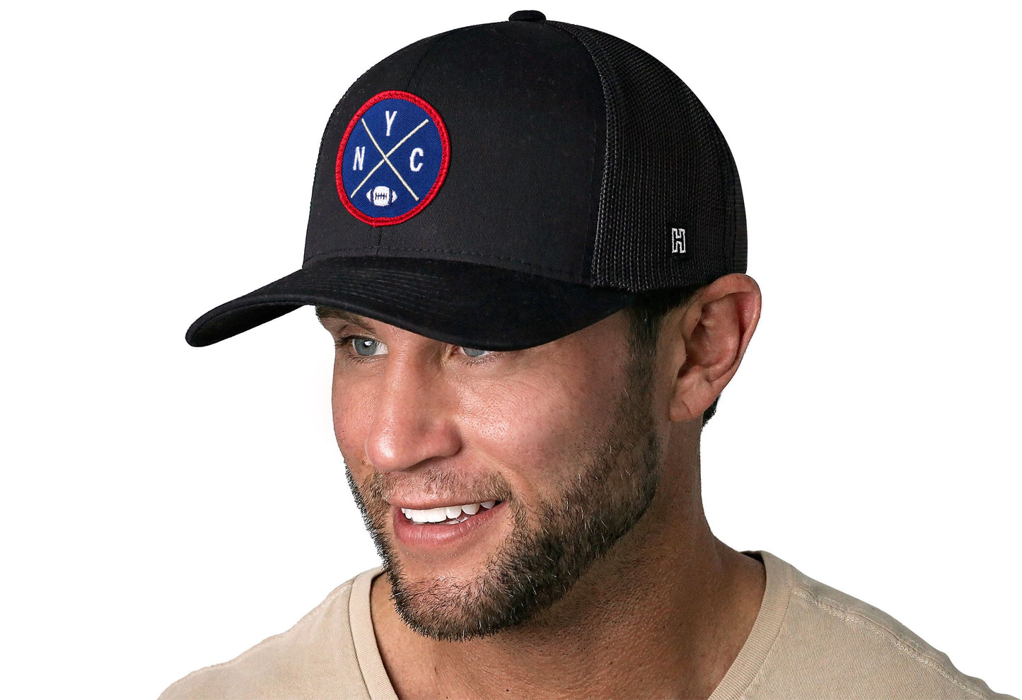 New York Trucker Hat  |  Black NYC X Football Snapback
