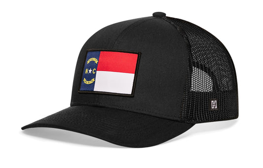 North Carolina Flag Trucker Hat | Black NC Snapback
