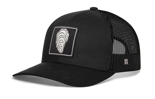 Oyster Shell Trucker Hat  |  Black Oyster Snapback