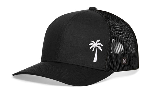 Palm Tree Trucker Hat | Black Island Snapback