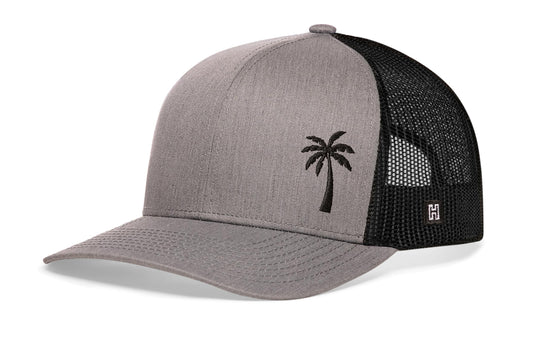 Palm Tree Trucker Hat | Gray-Black Island Snapback