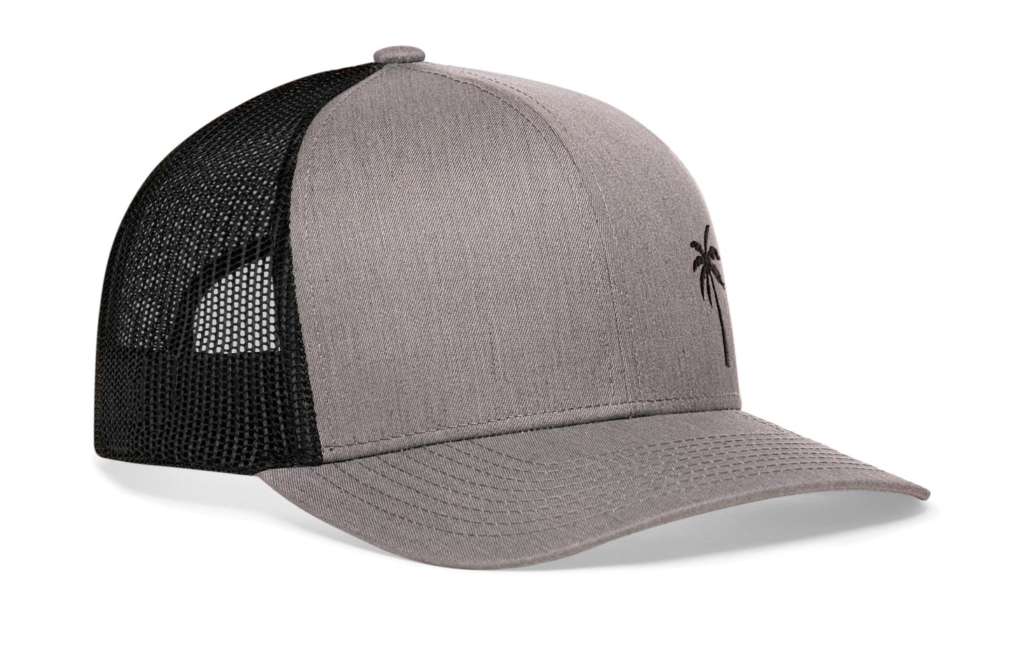 Palm Tree Trucker Hat  |  Gray-Black Island Snapback