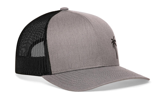 Palm Tree Trucker Hat  |  Gray-Black Island Snapback