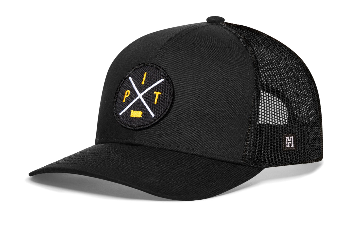 Pittsburgh Trucker Hat  |  Black PIT X Snapback