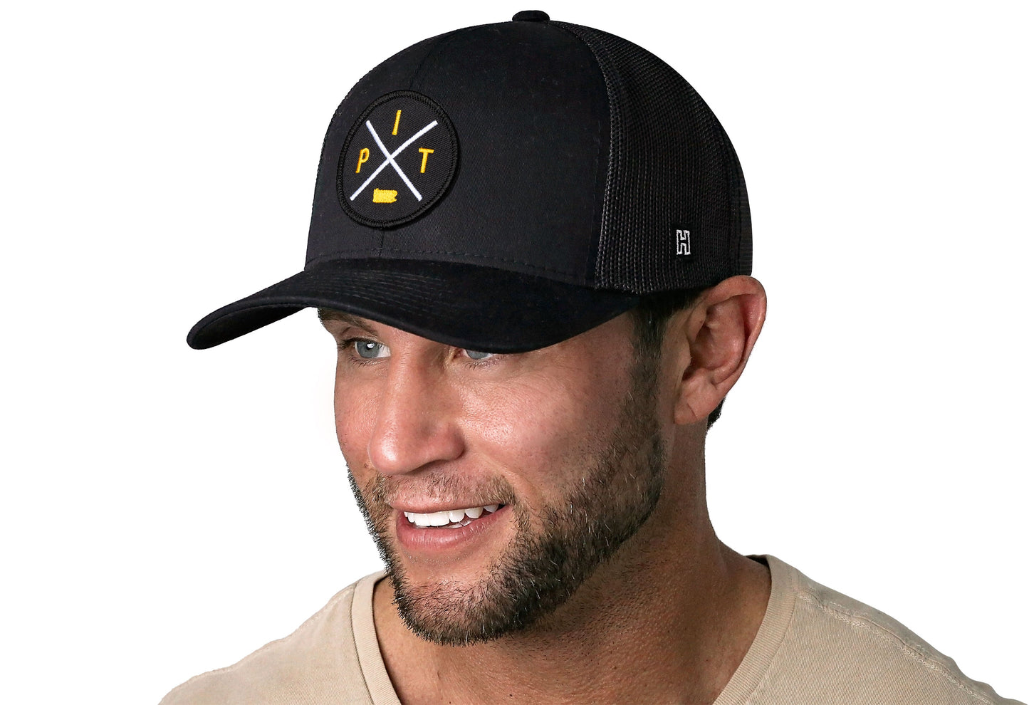 Pittsburgh Trucker Hat  |  Black PIT X Snapback