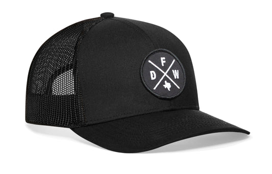 Dallas-Fort Worth Trucker Hat | Black DFW X Snapback