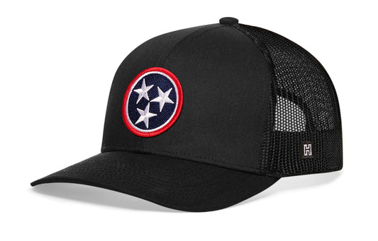 Tennessee Flag Trucker Hat | Black TN Snapback