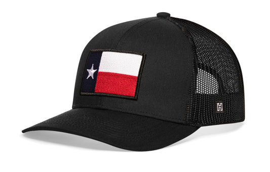 Texas Flag Trucker Hat | Black TX Snapback