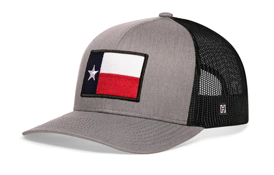 Texas Flag Trucker Hat | Gray-Black TX Snapback