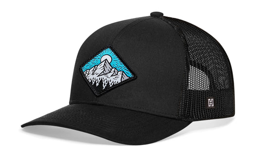 Diamond Mountain and Trees Trucker Hat | Black Outdoors Snapback