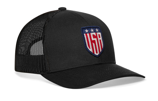 USA Shield Trucker Hat | Black America Snapback