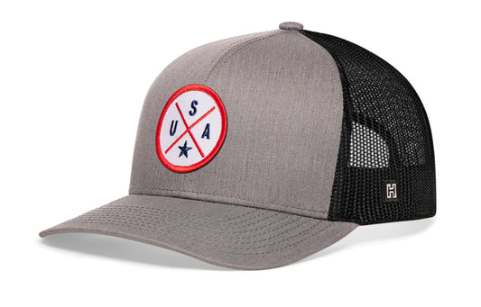 USA Trucker Hat | Gray-Black America Snapback