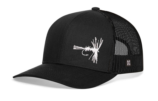Fly Fishing Trucker Hat | Black Fly Fishing Snapback