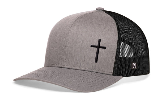 Cross Trucker Hat | Gray-Black cross Snapback