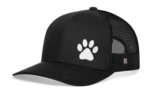 Paw Trucker Hat | Black Animal Print Snapback
