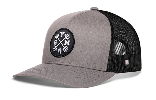 GYM Trucker Hat | Gray-Black Workout Snapback