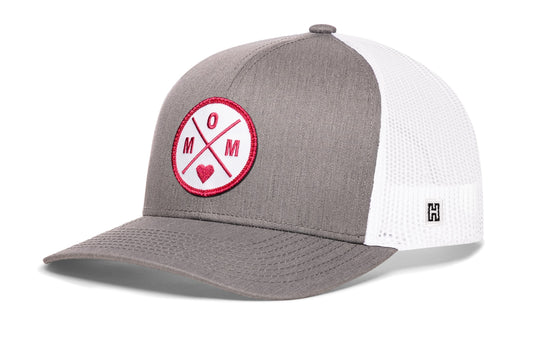 Mom Trucker Hat | Gray-White Snapback