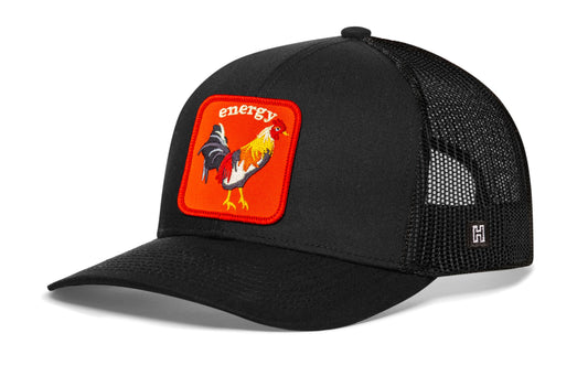Rooster Energy Trucker Hat | Black Chicken Snapback