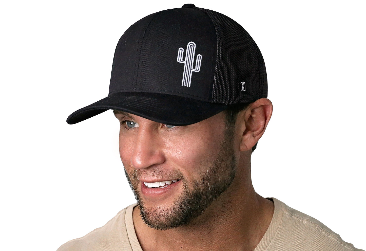 Cactus Trucker Hat  |  Black Cactus Snapback