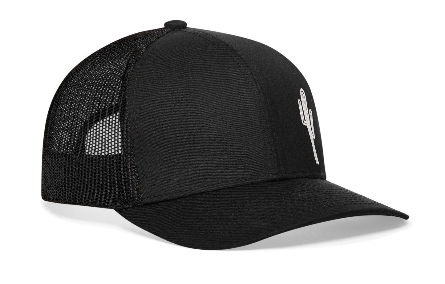 Cactus Trucker Hat  |  Black Cactus Snapback